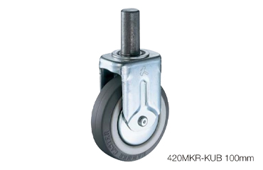 ハンマーキャスター420MKR (φ75～125)(差込式・固定・幅広車輪)(三価クロメート)